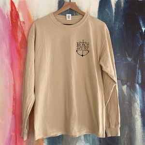 🔥EC🔥Gildan Front/Back Design 100% Cotton Beach House Long Sleeve Shirt.